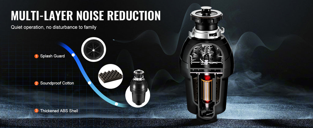 SucceBuy Garbage Disposal 1,1/2,3/4HP Continuous Feed Food Waste Disposer EZ Connect Food Waste Grinding System for Kitchen Sink