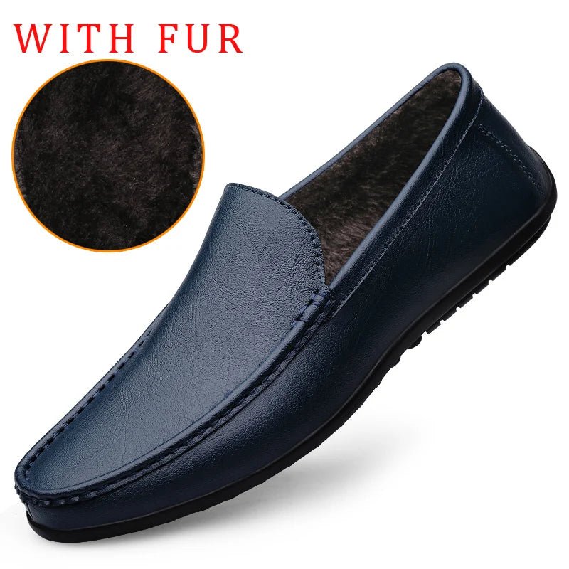 Genuine Leather Loafers Men Design Moccasin Fashion Slip On Soft Flat Casual Men Shoes Adult Male Footwear Handmade Boat Shoes - Beauty