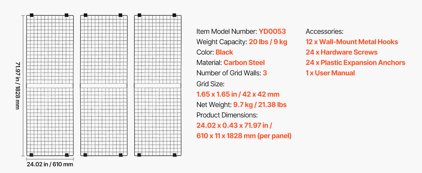 SucceBuy Grid Wall Panel Wire Grid Panels Display Rack Movable Art Display Shelf with Wheel Carbon Steel Gridwall for Craft Show