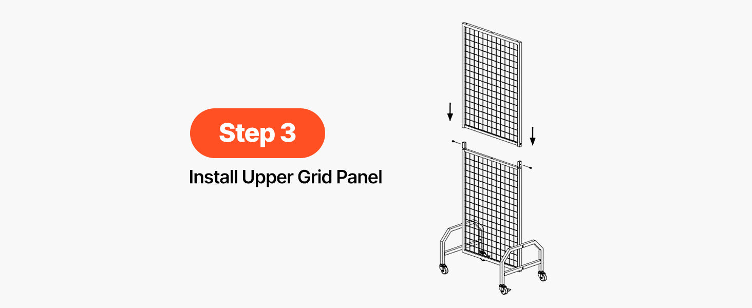SucceBuy Grid Wall Panel Wire Grid Panels Display Rack Movable Art Display Shelf with Wheel Carbon Steel Gridwall for Craft Show