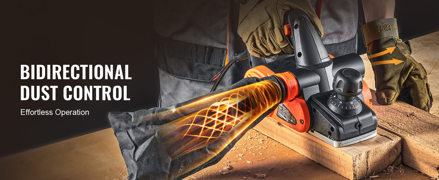 VEVOR Electric Hand Planer 3-1/4" width 16500 RPM High-Speed Powerful Electric Corded Handheld Planers for DIY Woodworking Tool