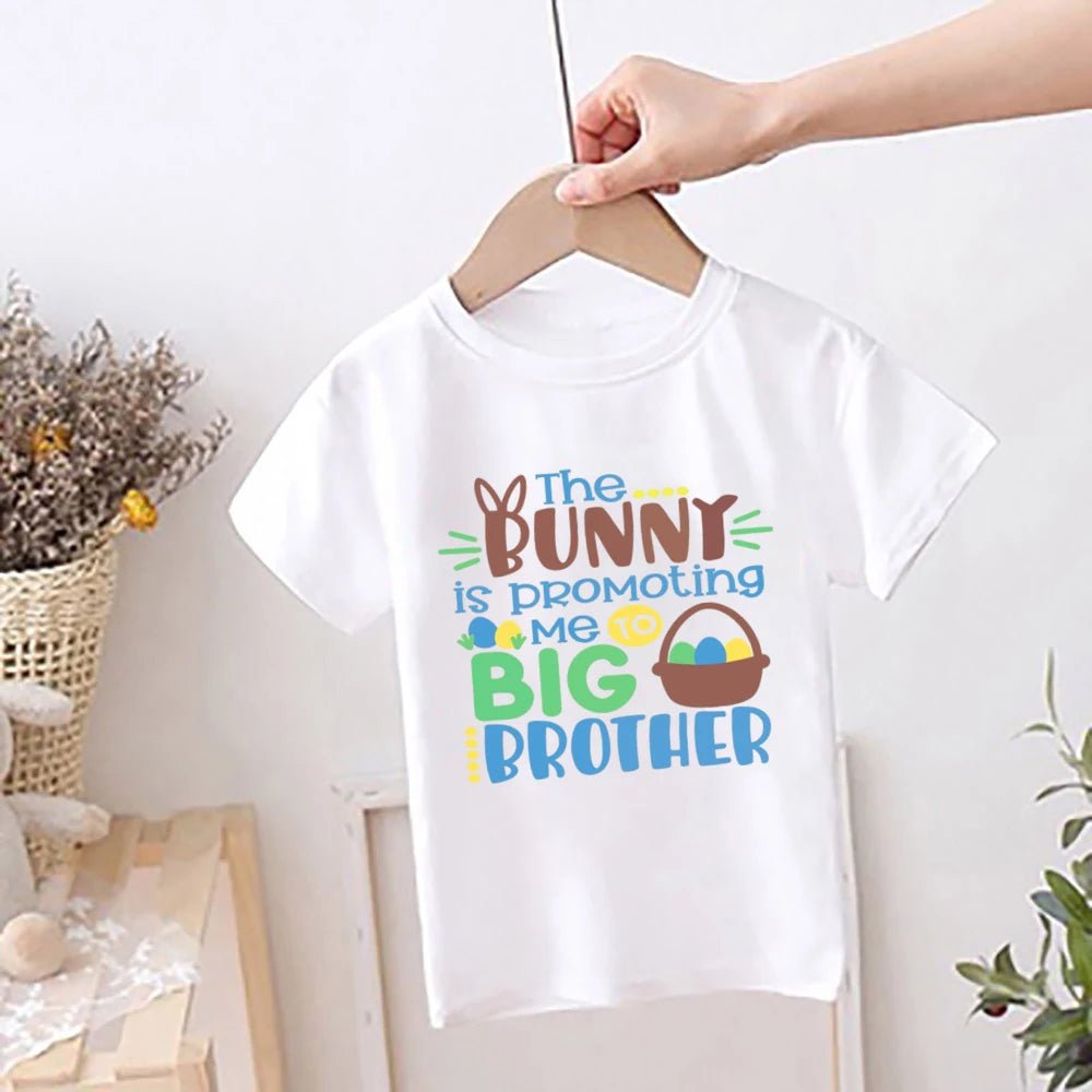 Happy Easter Rainbow Printed Kids Shirts Easter Party Child Outfit T-shirt Children Holiay Clothes Boys Girls Short Sleeve Shirt - Beauty