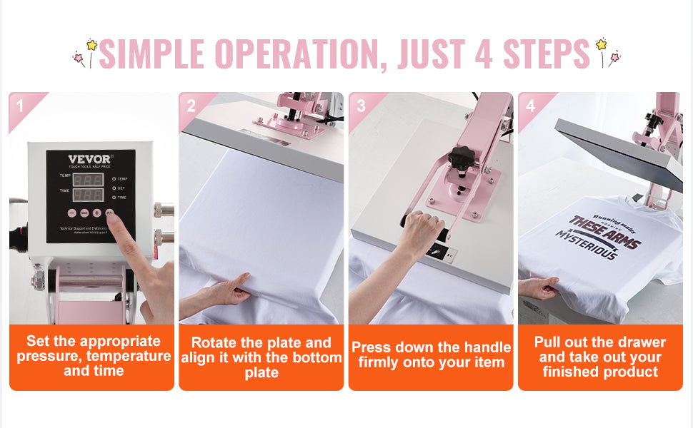 SucceBuy Heat Press 15 x 15 in Heat Press Machine Slide Out Heat Transfer Machine Fast Even Heating 2-Layer Insulation Cotton
