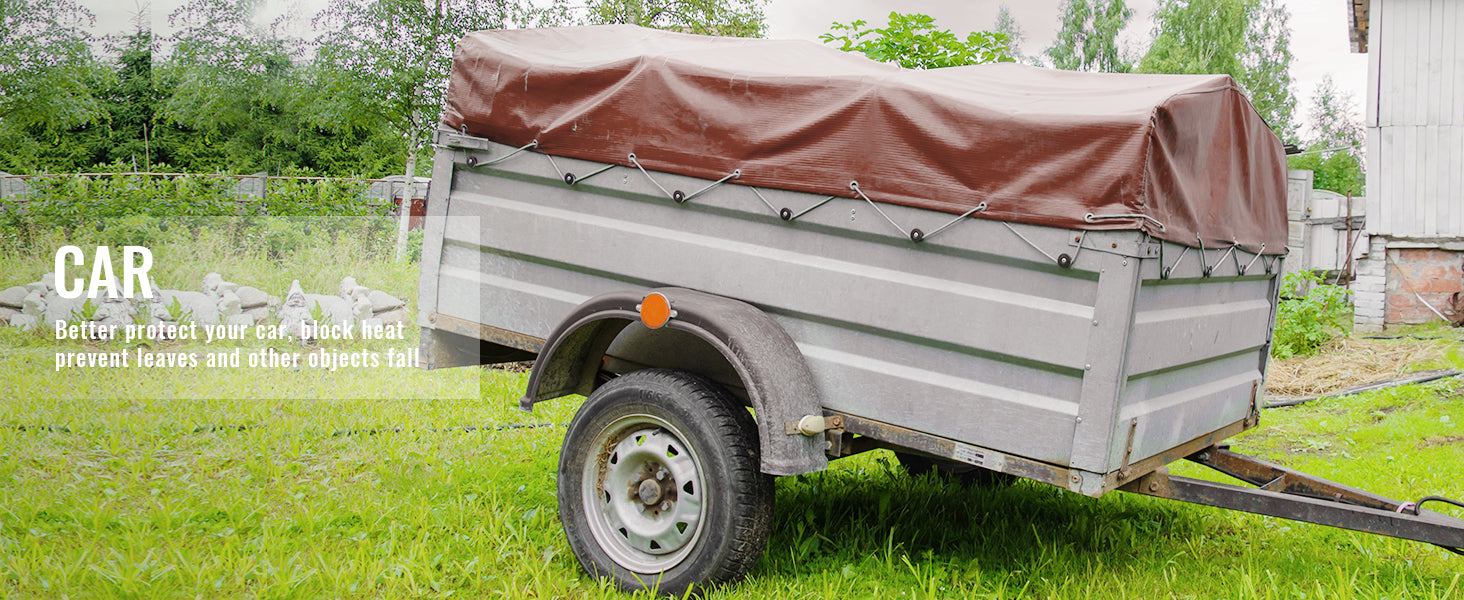 SucceBuy Heavy Duty Tarp Waterproof Tear Proof Poly Plastic Tarps Cover Multi-Purpose Outdoor Tarpaulin with Grommets for Truck