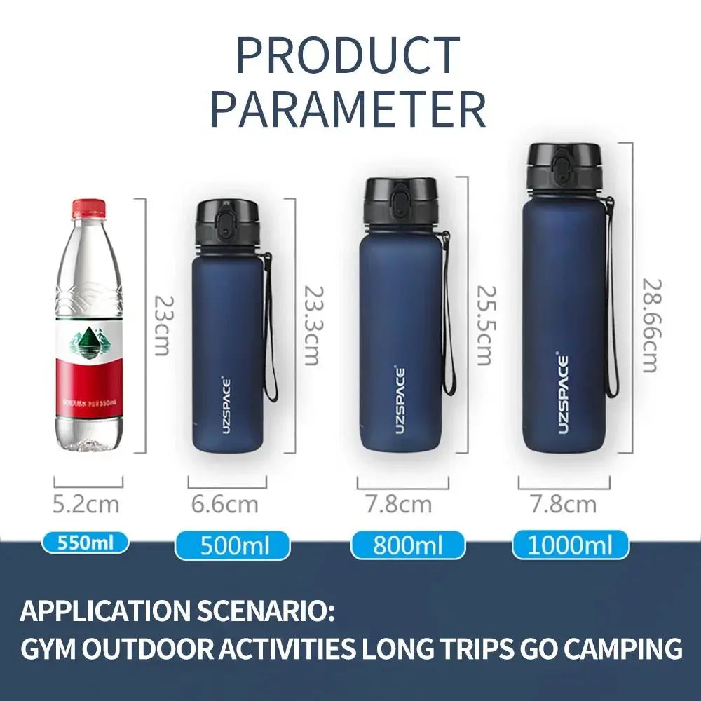 High Quality Water Bottle 500ML 1000ML BPA Free Leak Proof Portable For Adult Children Sports Gym Eco Friendly Drink Bottles - Beauty