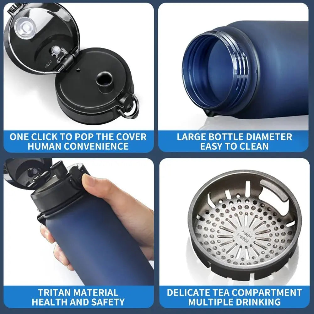 High Quality Water Bottle 500ML 1000ML BPA Free Leak Proof Portable For Adult Children Sports Gym Eco Friendly Drink Bottles - Beauty