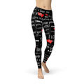I Love You Black Leggings - Beauty