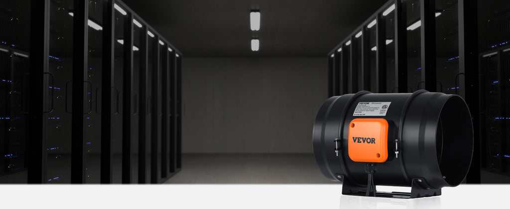 SucceBuy Inline Duct Fan Quiet EC-motor Ventilation Exhaust with Temperature Humidity Controller for Cooling Booster Grow Tents