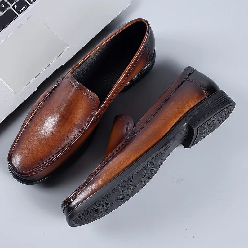 Italian Men's Formal Shoes Luxury Genuine Leather Handmade Black Wedding Soical Suit Buckle 2023 Summer New Oxford Dress Loafers - Beauty