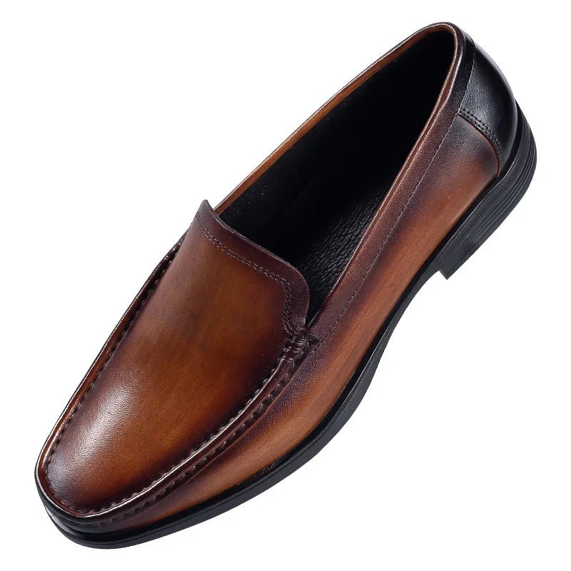 Italian Men's Formal Shoes Luxury Genuine Leather Handmade Black Wedding Soical Suit Buckle 2023 Summer New Oxford Dress Loafers - Beauty
