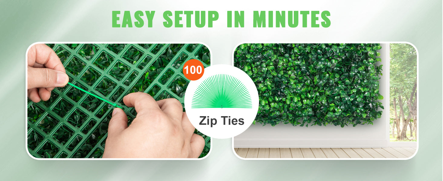 SucceBuy 12PCS 10x10 in Artificial Boxwood Panels Boxwood Hedge Wall Mat Artificial Grass Backdrop Privacy Screen UV Protected