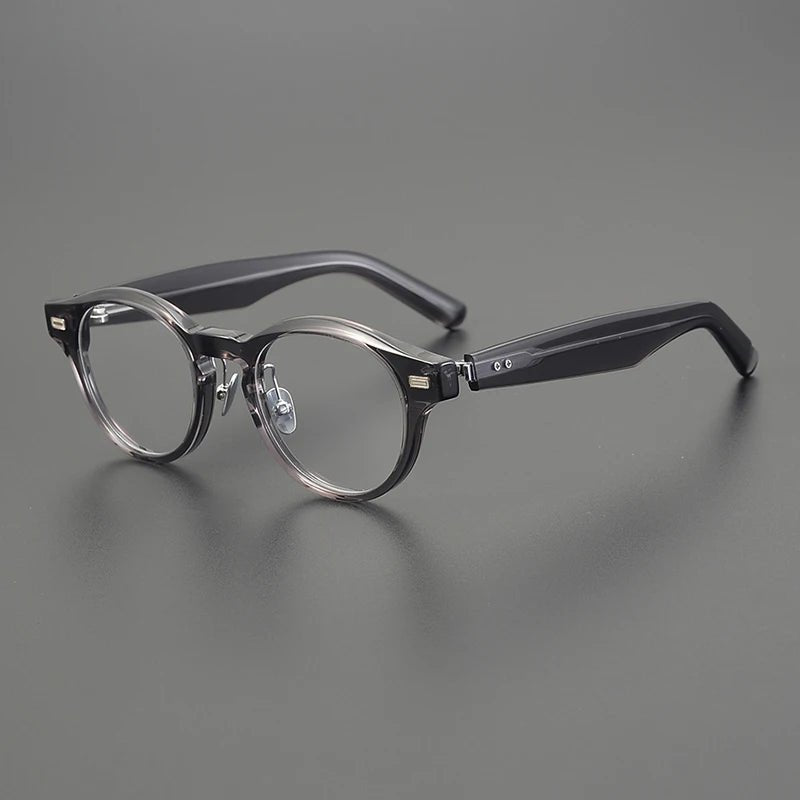 Japanese Handmade Thick Acetate Glasses Frame for Men Women Titanium Round Spectacles Small Face Brand Eyeglasses Eyewear NP - 150 - Beauty