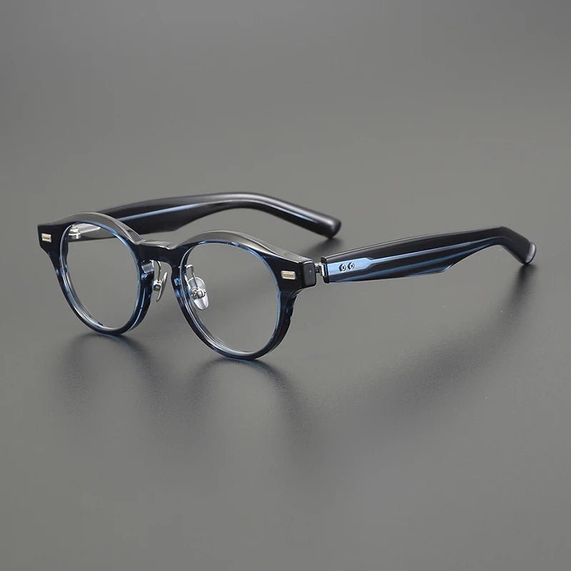 Japanese Handmade Thick Acetate Glasses Frame for Men Women Titanium Round Spectacles Small Face Brand Eyeglasses Eyewear NP - 150 - Beauty
