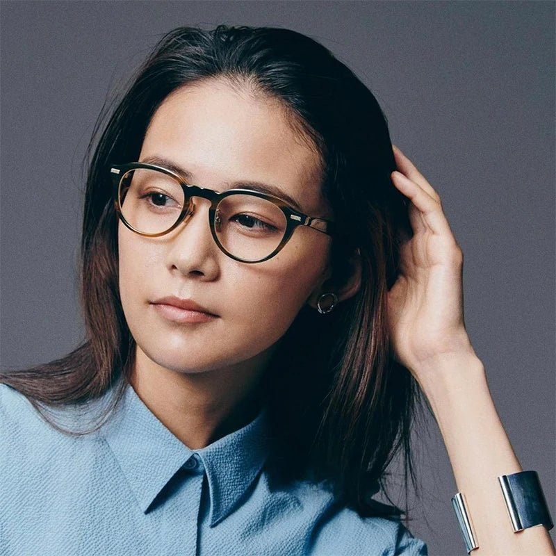 Japanese Handmade Thick Acetate Glasses Frame for Men Women Titanium Round Spectacles Small Face Brand Eyeglasses Eyewear NP - 150 - Beauty
