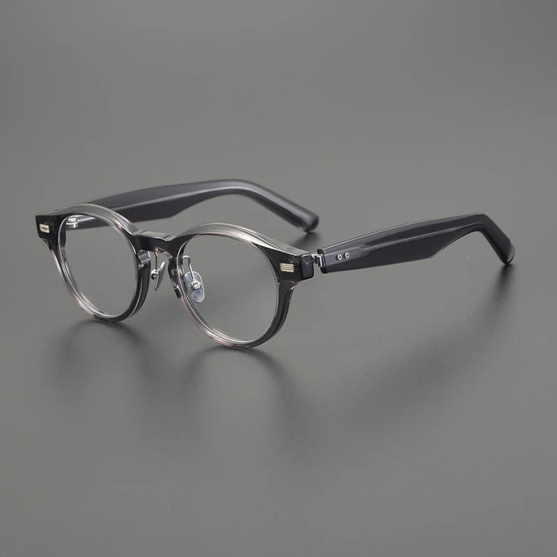 Japanese Handmade Thick Acetate Glasses Frame for Men Women Titanium Round Spectacles Small Face Brand Eyeglasses Eyewear NP - 150 - Beauty