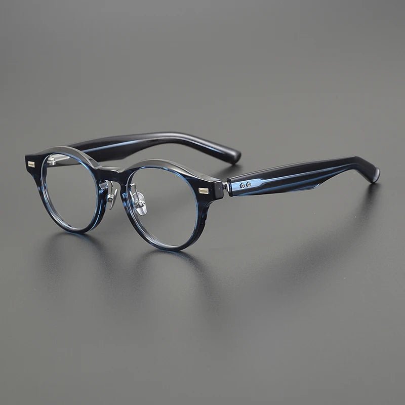 Japanese Handmade Thick Acetate Glasses Frame for Men Women Titanium Round Spectacles Small Face Brand Eyeglasses Eyewear NP - 150 - Beauty
