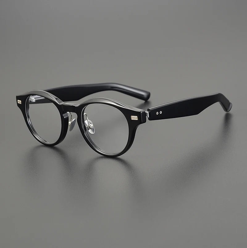 Japanese Handmade Thick Acetate Glasses Frame for Men Women Titanium Round Spectacles Small Face Brand Eyeglasses Eyewear NP - 150 - Beauty