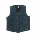 Japanese Sle Indigo Dye Judo Cloth Vintage Vest Men's Faion Youth V - Ne Casual Wear Stand Fit Spring 2025 - Beauty