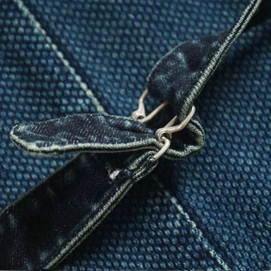 Japanese Sle Indigo Dye Judo Cloth Vintage Vest Men's Faion Youth V - Ne Casual Wear Stand Fit Spring 2025 - Beauty