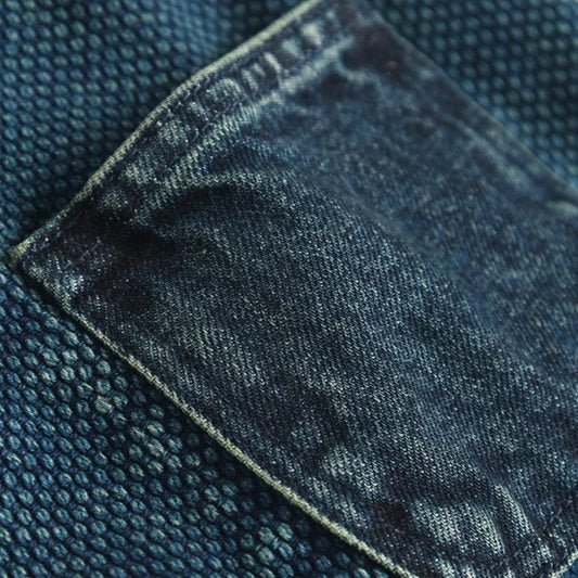 Japanese Sle Indigo Dye Judo Cloth Vintage Vest Men's Faion Youth V - Ne Casual Wear Stand Fit Spring 2025 - Beauty
