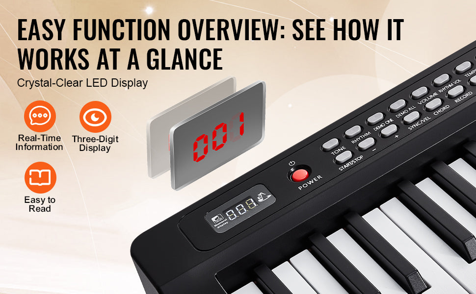 SucceBuy 88 Key Digital Piano Keyboard Semi Weighted Keys Full Size Electric Portable Keyboard Piano Set 1000Tones for Beginners