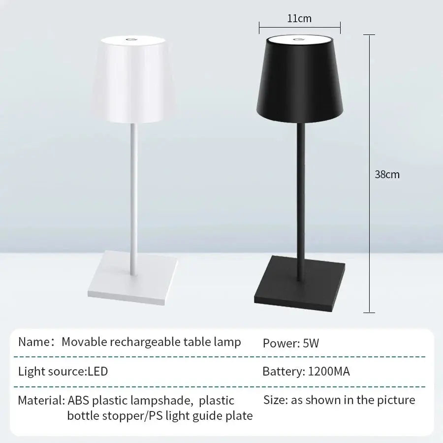 LED Desk Lamp Usb Rechargeable Table Lamp Bar Restaurant Ambiance Wireless Touch Lamps 3Levels Dimmable Waterproof Led Lights - Beauty