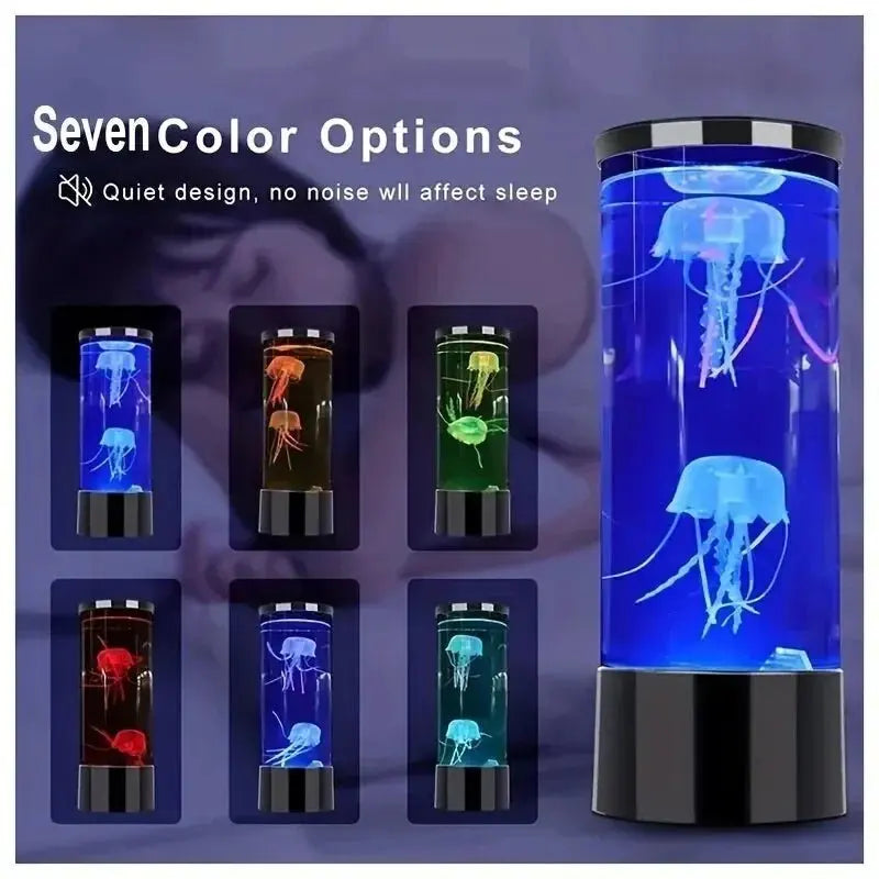 LED Fantasy Jellyfish Lamps Color Changing Jellyfish Tank Aquarium Lamp USB Battery Power Relaxing Mood Night Light - Beauty