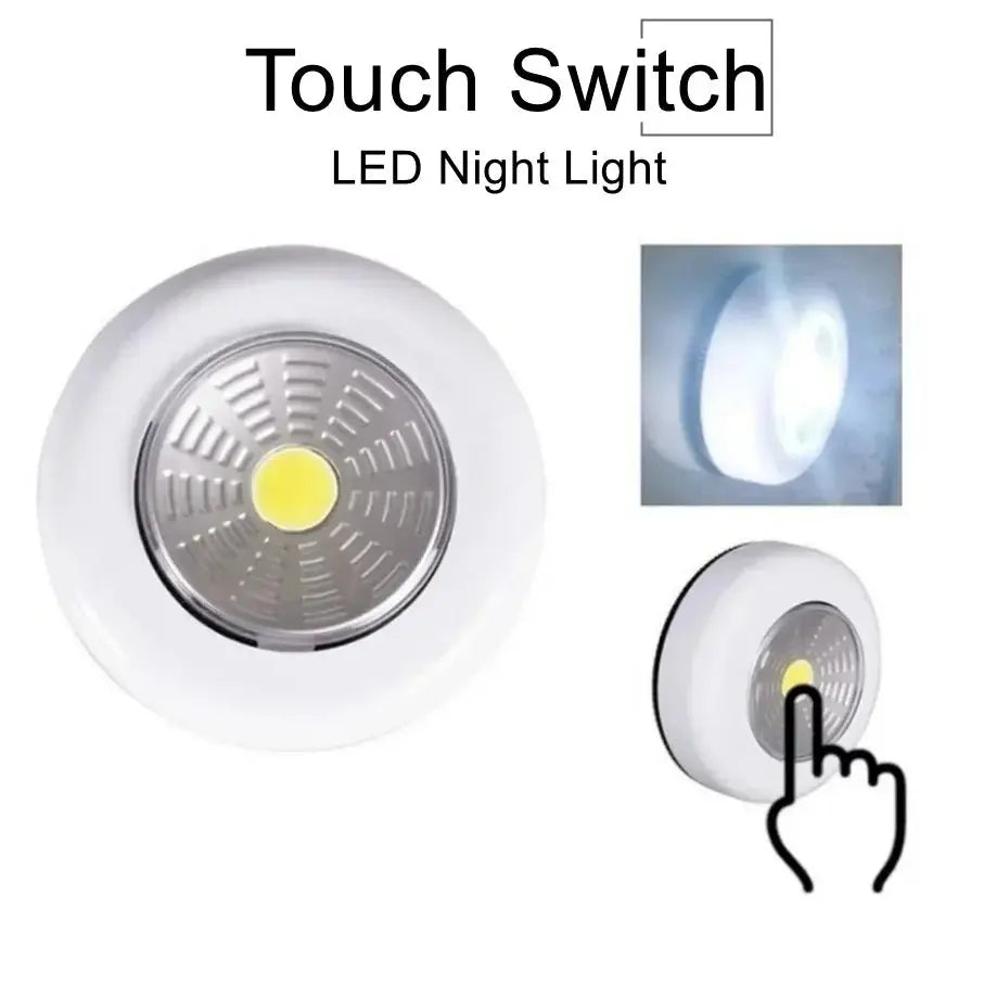LED Touch Switch Night Light Wireless Wall Lamps for Bedroom Kitchen Wardrobe Closets Cabinet Battery Powered Portable Lights - Beauty