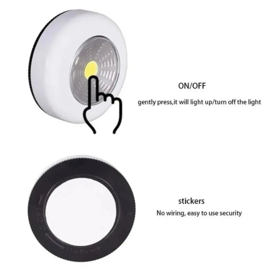 LED Touch Switch Night Light Wireless Wall Lamps for Bedroom Kitchen Wardrobe Closets Cabinet Battery Powered Portable Lights - Beauty
