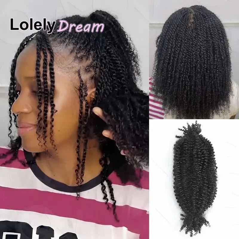 Lolely Dream Spring Twist Afro Kinky Bulk Hair 100% Human Hair For Dreadlocks Twist Braid Hair Extension Natrual Black Color - Beauty