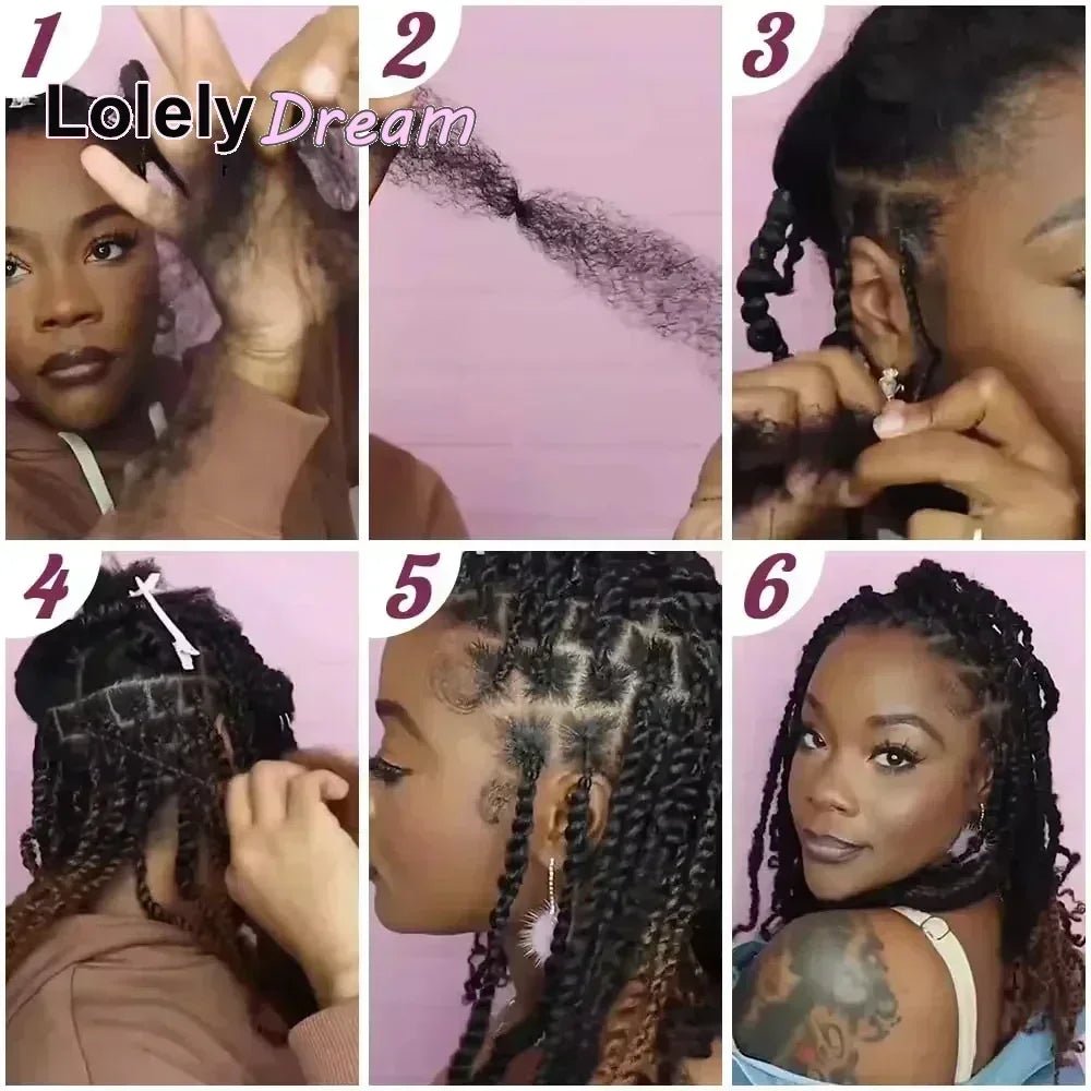 Lolely Dream Spring Twist Afro Kinky Bulk Hair 100% Human Hair For Dreadlocks Twist Braid Hair Extension Natrual Black Color - Beauty