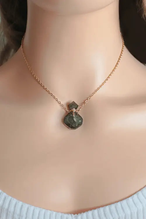 Luxury Mini Crystals Bottles | 24 Karats Natural Crystals Necklaces - Beauty