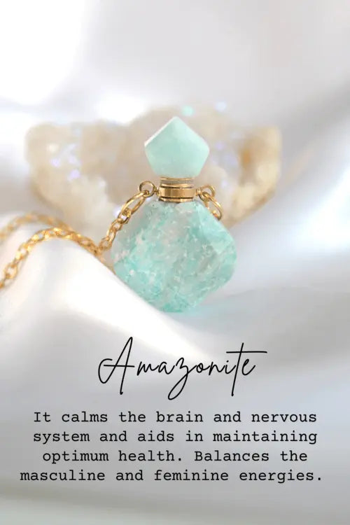 Luxury Mini Crystals Bottles | 24 Karats Natural Crystals Necklaces - Beauty