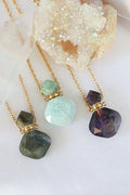 Luxury Mini Crystals Bottles | 24 Karats Natural Crystals Necklaces - Beauty