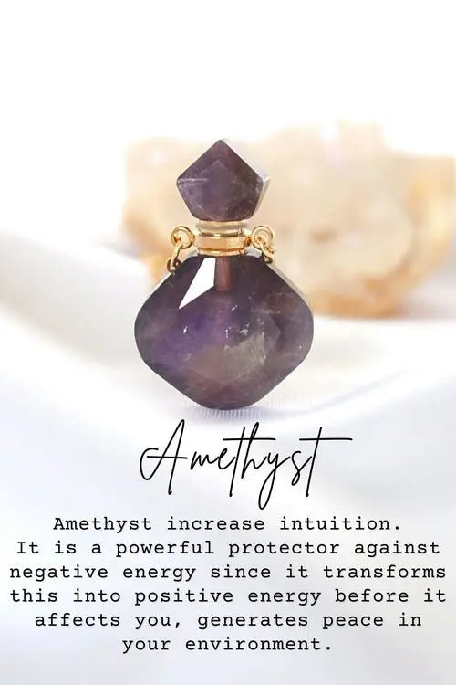 Luxury Mini Crystals Bottles | 24 Karats Natural Crystals Necklaces - Beauty