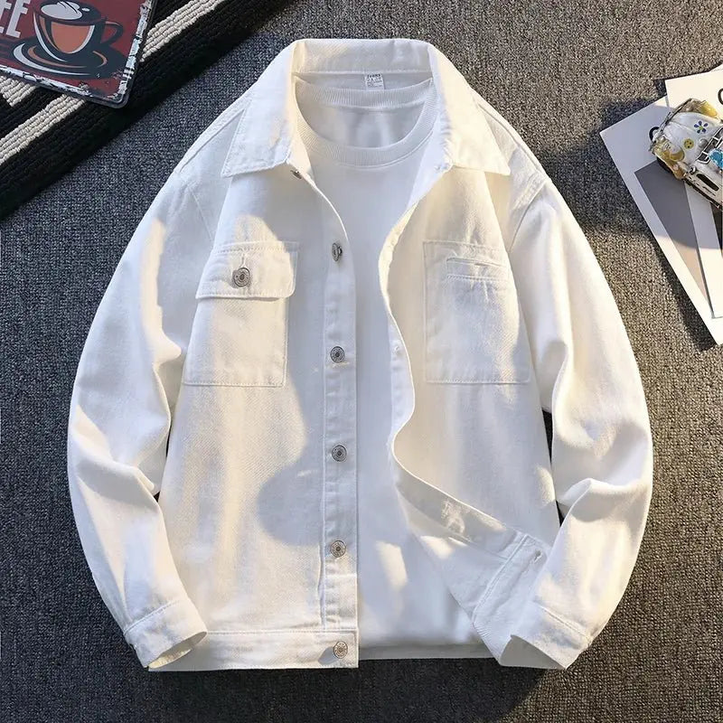 Man Coat Classic Denim Jackets For Man Relaxed Fit Streetwear Lightweight Comfortable Modern Design - Beauty