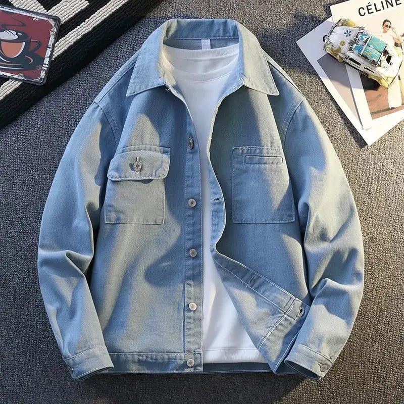 Man Coat Classic Denim Jackets For Man Relaxed Fit Streetwear Lightweight Comfortable Modern Design - Beauty