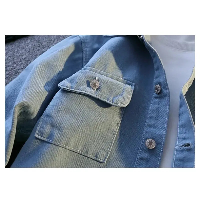 Man Coat Classic Denim Jackets For Man Relaxed Fit Streetwear Lightweight Comfortable Modern Design - Beauty