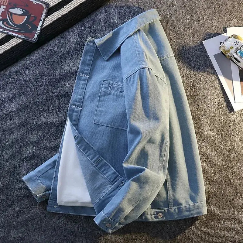 Man Coat Classic Denim Jackets For Man Relaxed Fit Streetwear Lightweight Comfortable Modern Design - Beauty