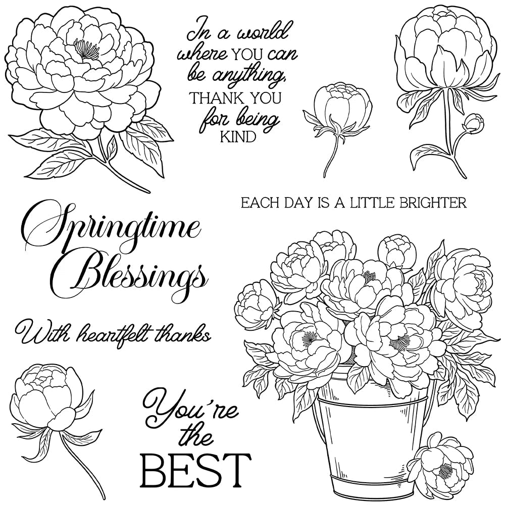 Mangocraft Spring Flowers Best Wishes Cutting Dies Clear Stamp DIY Scrapbooking Metal Dies Silicone Stamps For Cards Album Decor - Beauty