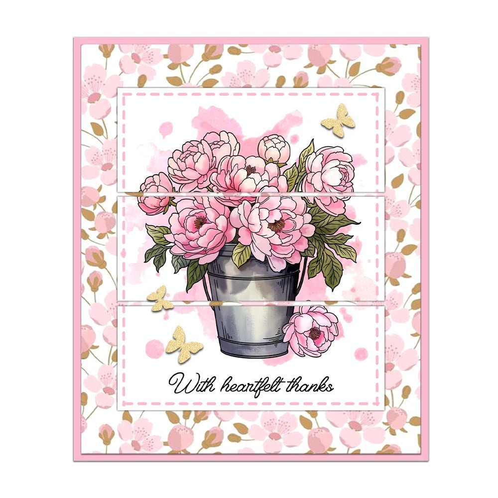 Mangocraft Spring Flowers Best Wishes Cutting Dies Clear Stamp DIY Scrapbooking Metal Dies Silicone Stamps For Cards Album Decor - Beauty