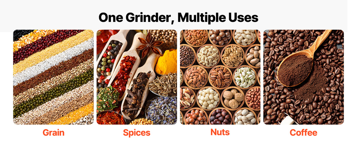 SucceBuy Manual Grain Mill with High Hopper Hand-Crank Corn Grinder with Stable Table Clamp for Grains Spices Coffee Beans Nuts