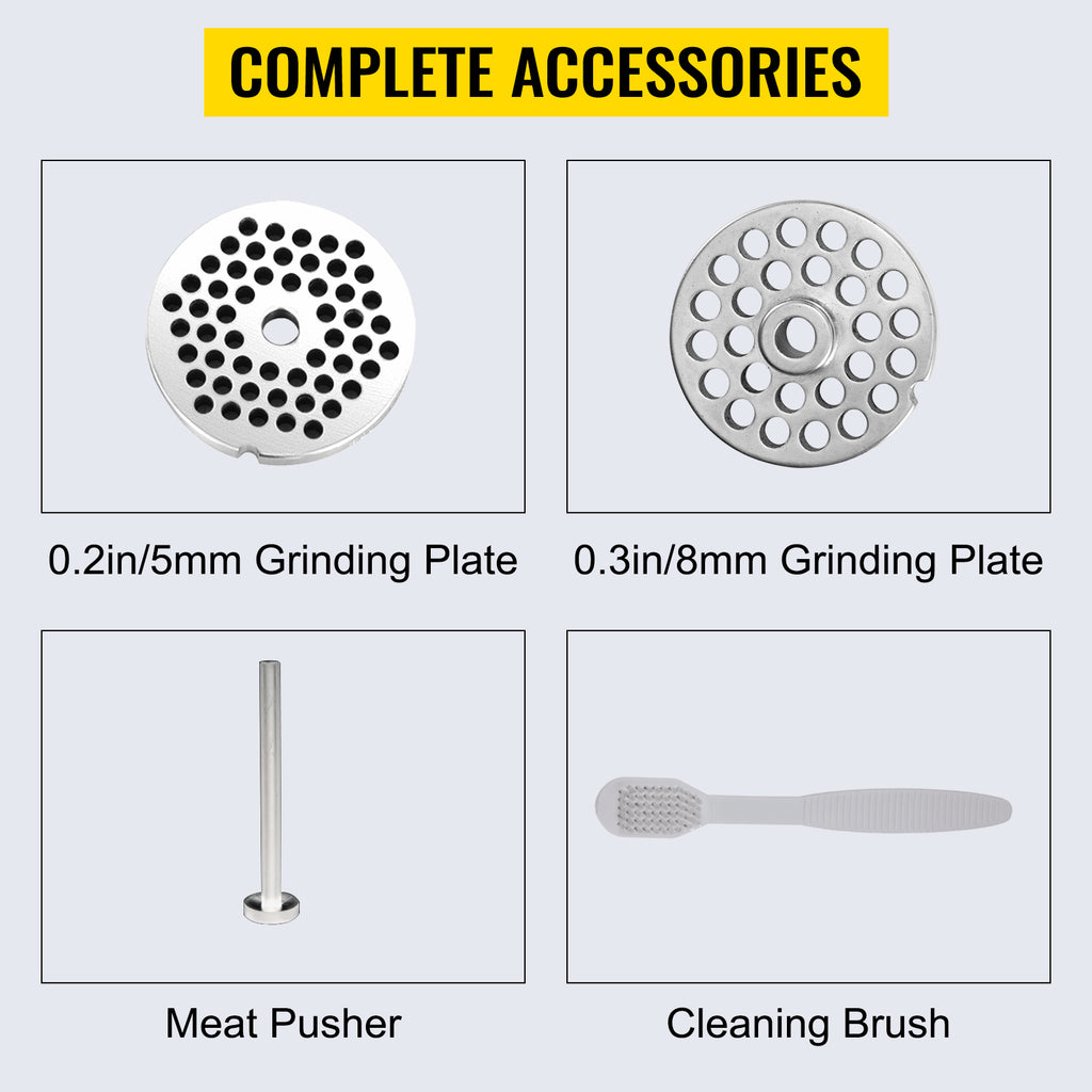 SucceBuy Manual Stainless Steel Meat Grinder with Clamp