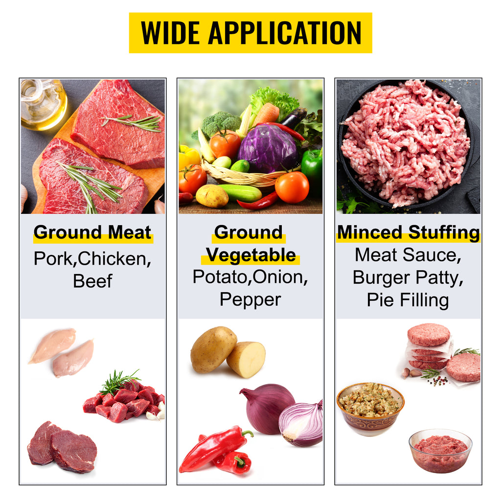 SucceBuy Manual Stainless Steel Meat Grinder with Clamp