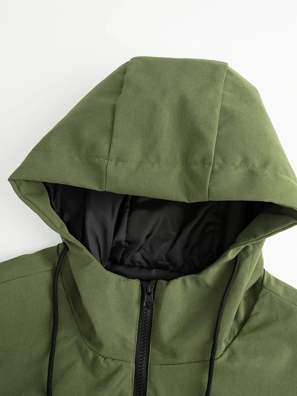 Men's Fashion Casual Jacket with Hood and Drawstring, Solid Color, Suitable for Spring and Autumn Casual Attire - Beauty