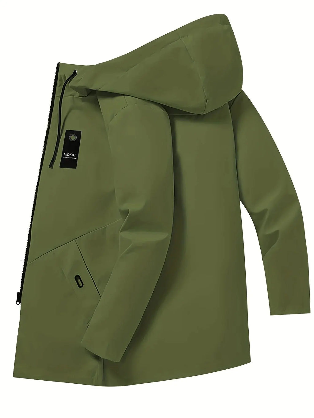 Men's Fashion Casual Jacket with Hood and Drawstring, Solid Color, Suitable for Spring and Autumn Casual Attire - Beauty