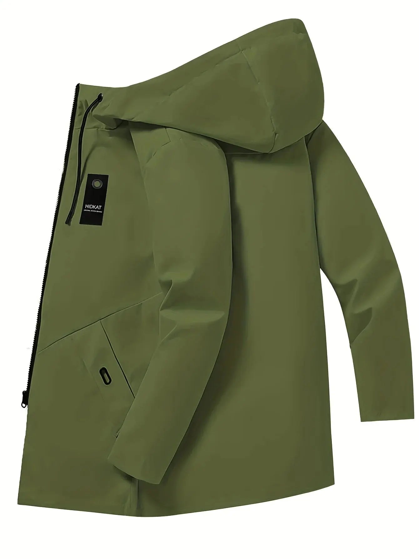 Men's Fashion Casual Jacket with Hood and Drawstring, Solid Color, Suitable for Spring and Autumn Casual Attire - Beauty