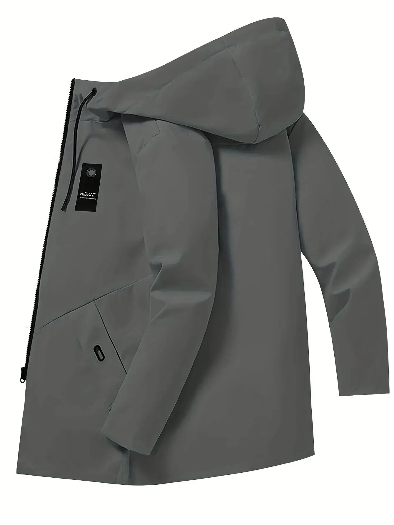 Men's Fashion Casual Jacket with Hood and Drawstring, Solid Color, Suitable for Spring and Autumn Casual Attire - Beauty