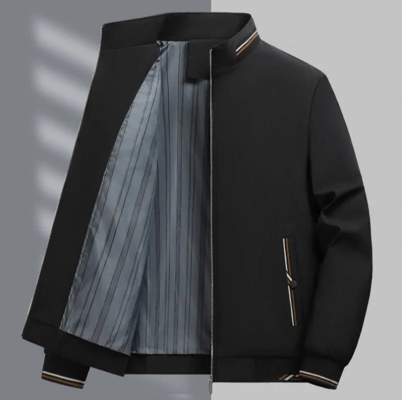 Mens Jacket Casual Fashionable, High Quality Stand Collar Light Outerwear Windproof Comfortable Slim Fit Coat for Walking Sports - Beauty