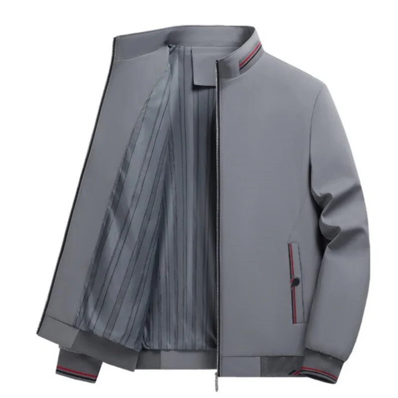 Mens Jacket Casual Fashionable, High Quality Stand Collar Light Outerwear Windproof Comfortable Slim Fit Coat for Walking Sports - Beauty